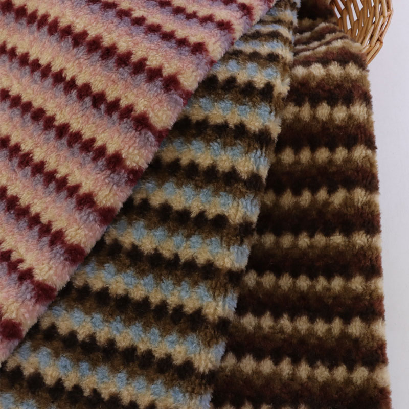 Sewing Cloth - ผ้าขนแกะลายรวงข้าว 100 ซม. ผ้าลายทางสัมผัสคล้ายแคชเมียร์ สำหรับเสื้อโค้ทฤดูใบไม้ร่วงและฤดูหนาว งานเย็บ