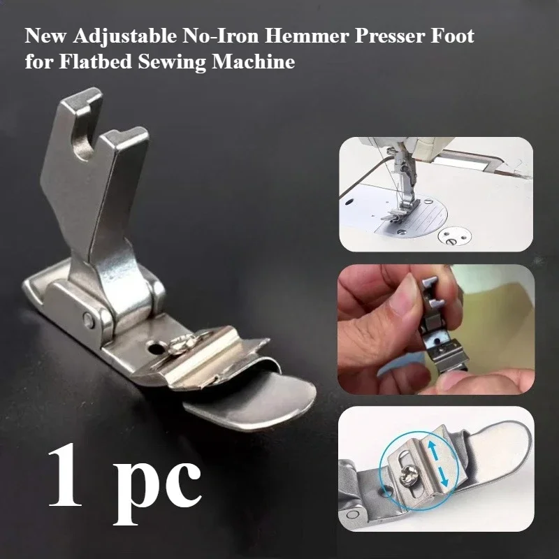 Textile Sewing Machine - ตีนผีเย็บผ้าแบบปรับได้ ไม่ต้องใช้เตารีด สำหรับจักรเย็บผ้าแบบราบ ออกแบบมาสำหรับจักรเย็บผ้าแบบราบ