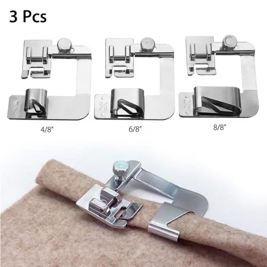 Textile Sewing Machine - 1-3 ชิ้น 13/19/25 มม. ตัวกดเท้าจักรเย็บผ้าแบบใช้ในบ้าน ตัวกดเท้าสำหรับเย็บริมผ้า