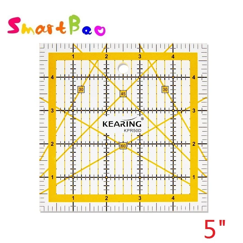 Quilting Ruler Square - ไม้บรรทัดอะคริลิกทรงสี่เหลี่ยม 1 ชิ้น สำหรับงานควิลท์ ตัดผ้า วัดขนาด