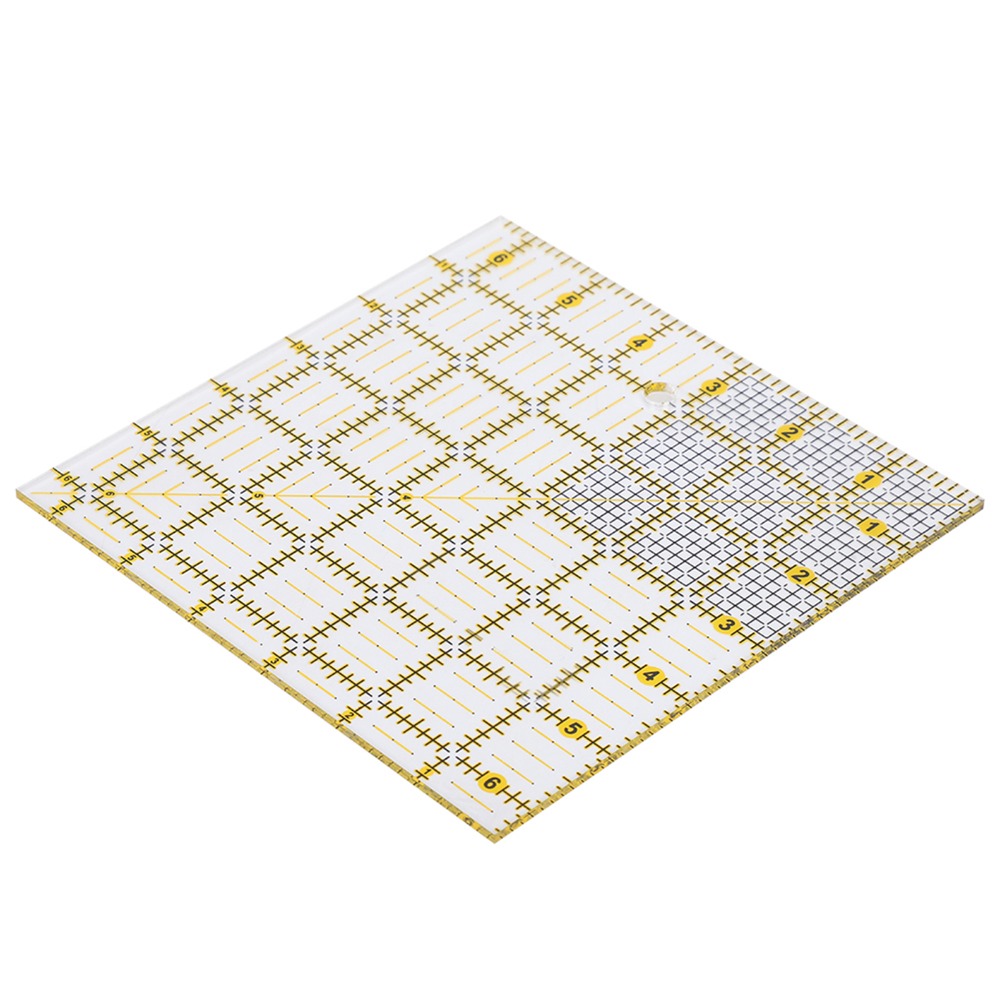 Quilting Ruler Square - ไม้บรรทัดควิลท์ทรงสี่เหลี่ยมขนาด 6.5x6.5 นิ้ว ทนทาน ทำจากอะคริลิกใส ใช้สำหรับงานควิลท์และงานฝีมือ