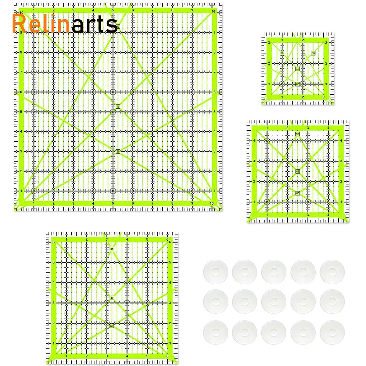 ชุดไม้บรรทัดอะคริลิคทรงสี่เหลี - Quilting Ruler Square บทวิจารณ์และราคา