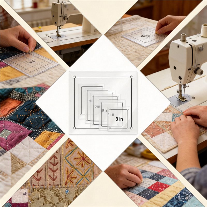 ไม้บรรทัดอะคริลิกใสทรงสี่เหลี่ - Quilting Ruler Square บทวิจารณ์และราคา